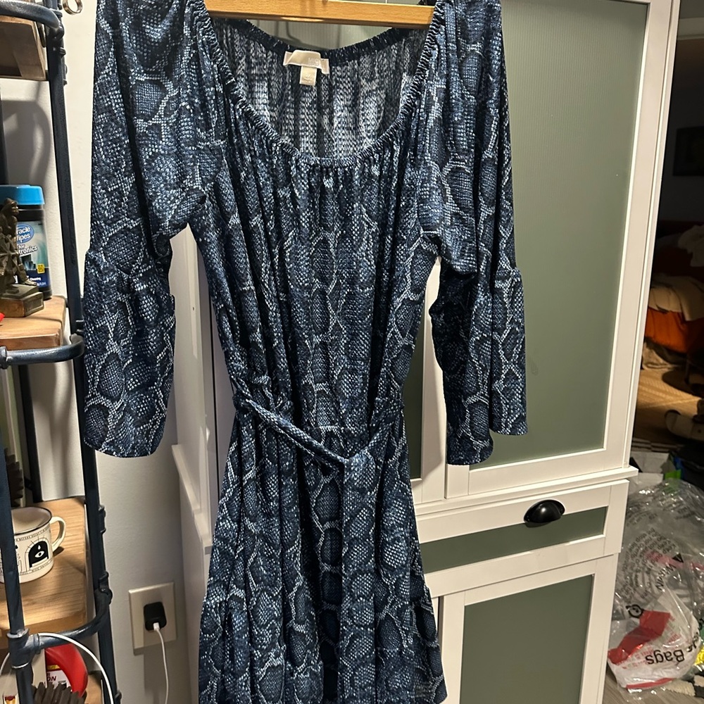 Blue Snake Print Dress